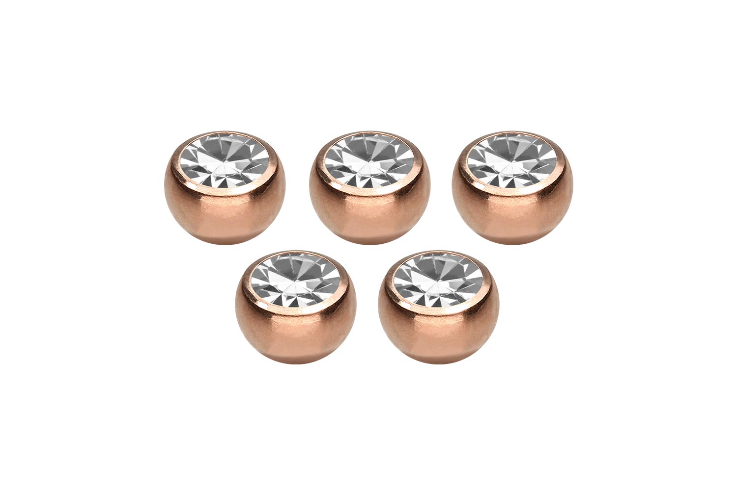 SET Chirurgenstahl Schraubkugel KRISTALL von Piercingline